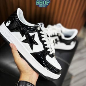 BAPE STA Low Black-White Patent