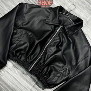 Biker Crop Midnight Leather Urban Classic
