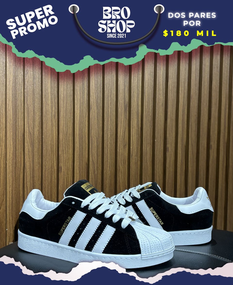 Adidas Superstar Black Suede Gold Label