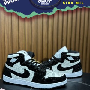 Air Jordan 1 Mid Retro Pink Shimmer Rhinestones
