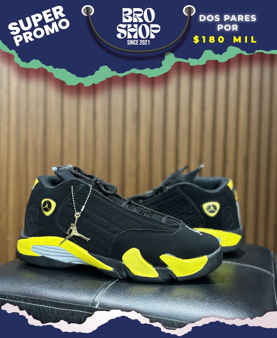 Air Jordan 14 Retro Thunder Black Yellow
