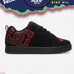 DC Shoes Court Graffik Black Red - Nubuck Edition