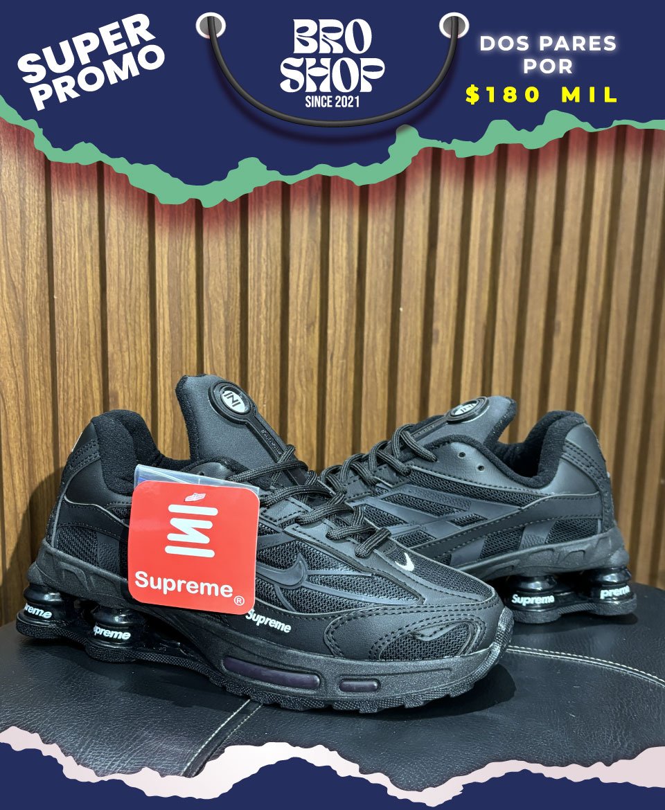 Nike Shox Ride 2 x Supreme Triple Black - Image 2
