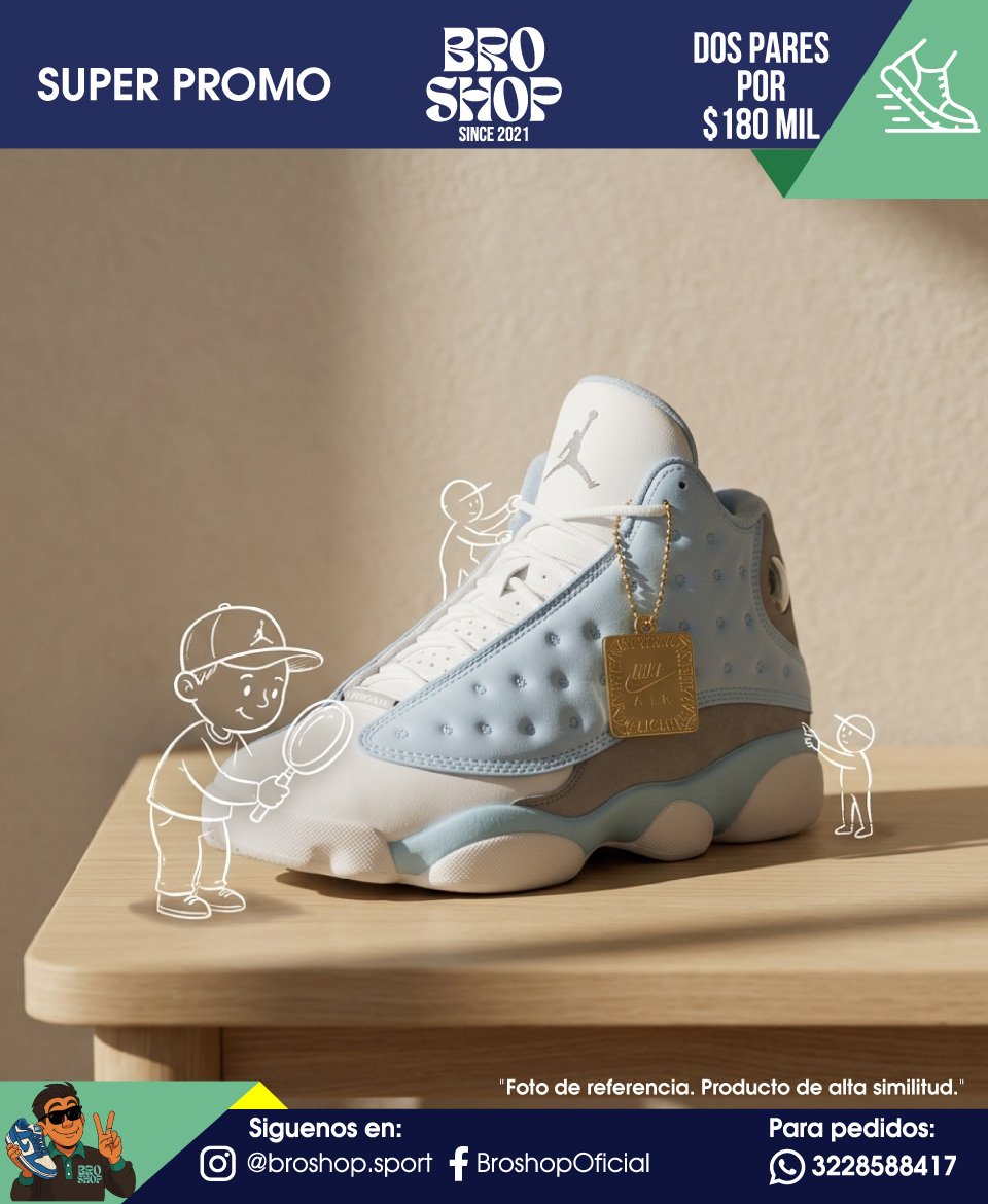 Air Jordan 13 Retro University Blue Ice Blue - Image 3